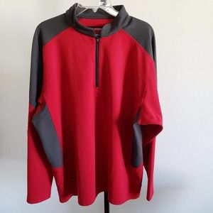 NWOT  Sun Mountain Second Layer ¼ Zip Thermal Pullover Red/Gray Sz XL